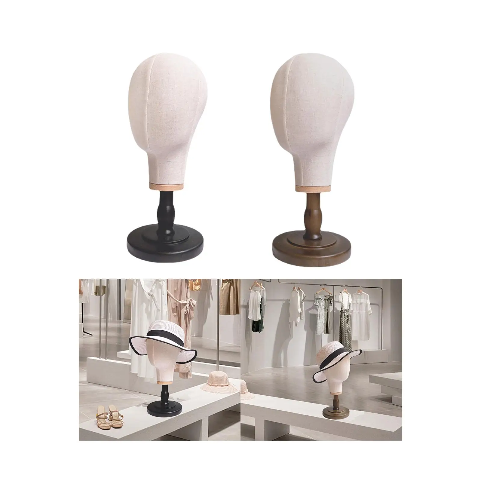 Mannequin Head Model Comestic Model Canvas Block Head for Headphones Hat Wig