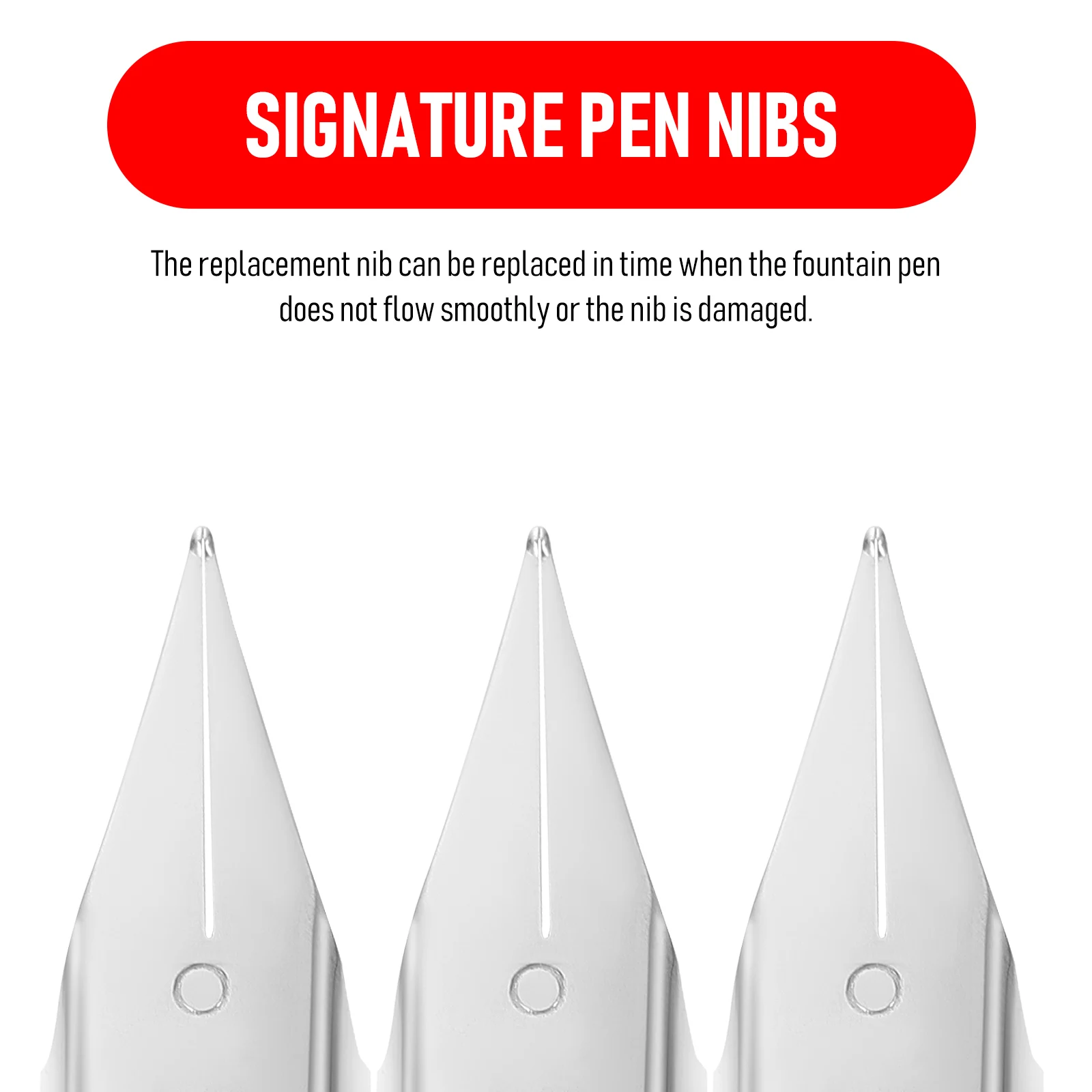 

20Pcs Exquisite Fountain Pen Nibs Metal Pen Tips for Students Signature and Calligraphy Writing Accessories