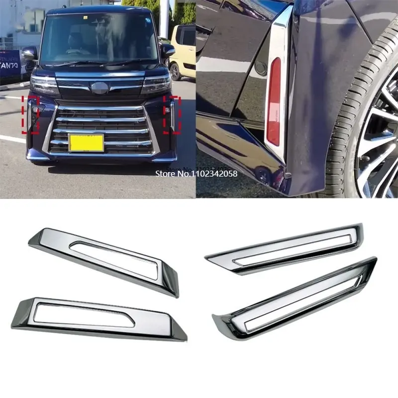 For Daihatsu Tanto Custom LA650S/LA660S 2022 + chrome front rear bumper Fog Light Cover Trim Foglight Lamp Exterior Accessories