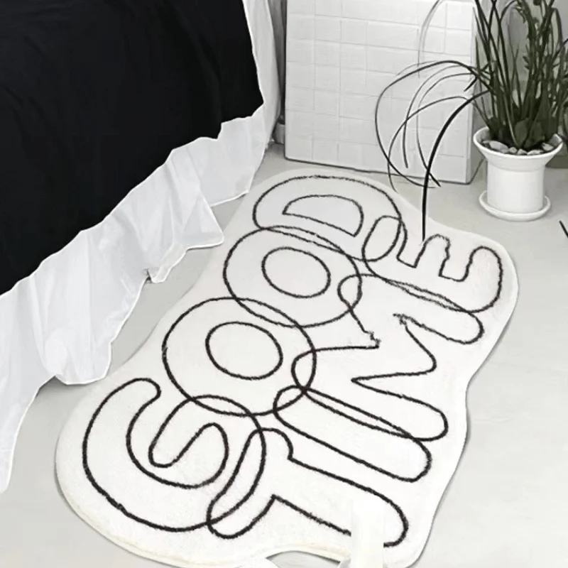 Home Goods Bathroom Rugs - VIKAMA Good Time Irregular Shaped Rug