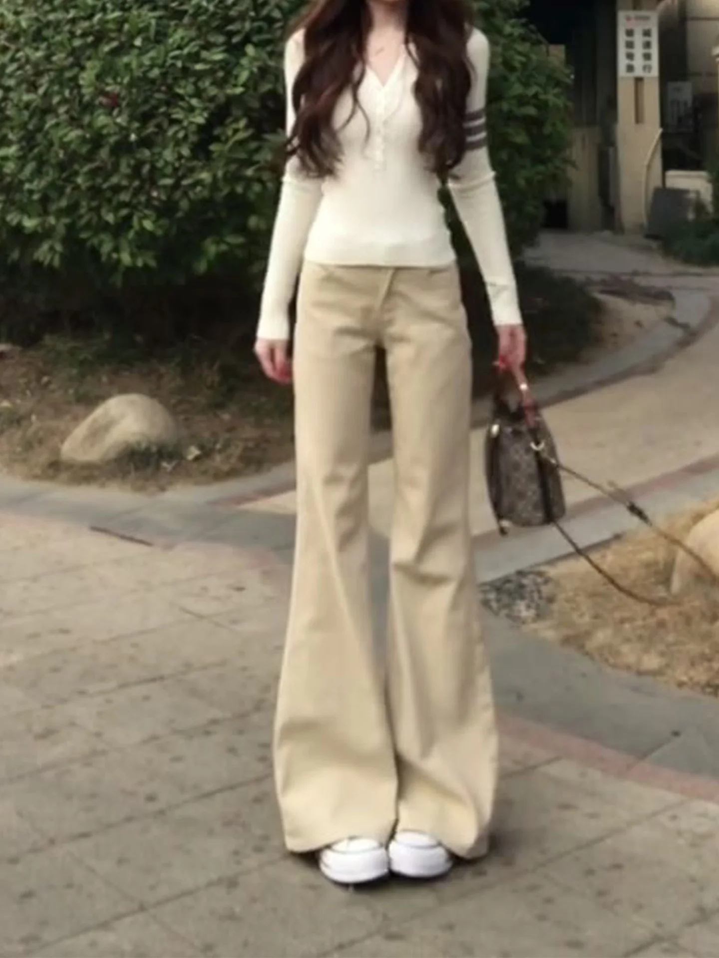

Khaki Wide Leg Skinny High Waist Denim Jeans Women's Summer New Style Slimming Retro Street Fashion Bf Lazy Style Jeans