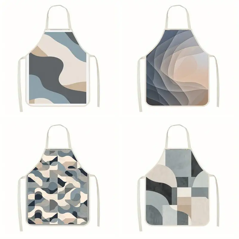 

Abstract Pattern Aprons Linen apron, suitable for kitchen cooking, parent-child interaction, painting and other scenarios