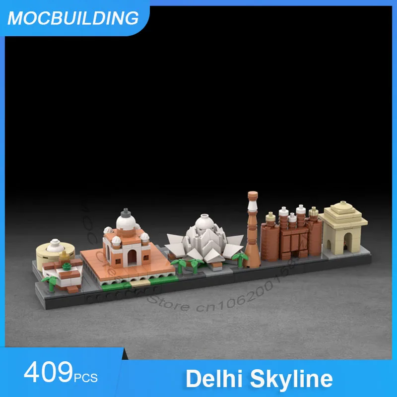 

Delhi Skyline Model MOC Building Blocks DIY Assemble Bricks Architecture Educational Creative Collection Xmas Toys Gifts 409PCS