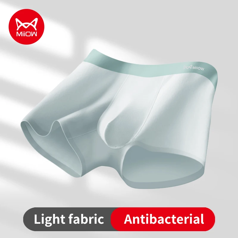 

MiiOW шелковистый мужской комплект нижнего белья, антибактериальные мужские трусы с промежностью, осень-зима, мягкие, приятные для кожи мужские трусы-боксеры, трусы