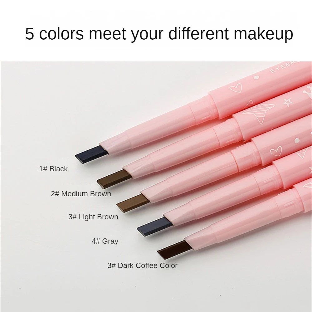 Matita per sopracciglia a doppia estremità rosa impermeabile non sbavatura Enhancer Tint Pen trucco con penna per tatuaggio per sopracciglia con chiusura a colori a lunga durata