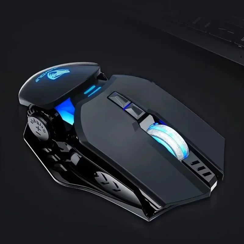 Wired Gaming Mouse 7 Keys 6400DPI RGB Backlit Mechanical Ergonomic Design Programmable Desktop Gamer Mice for Competitive Game