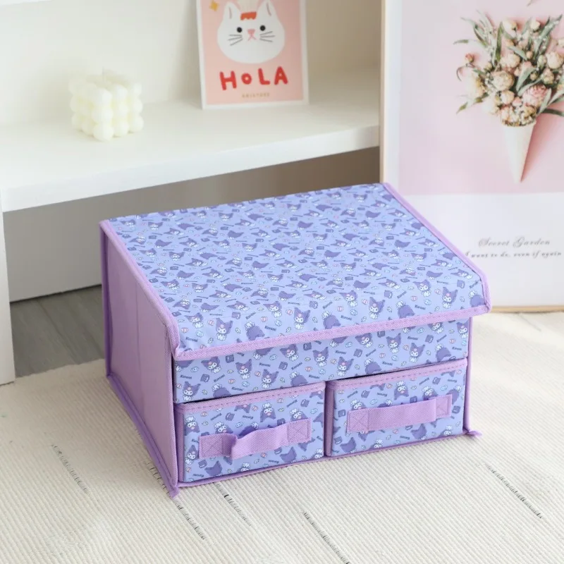 Anime Sanrio Cinnamoroll Kuromi moja melodia śliczny Organizer do szuflady z biżuterią kreskówka bałagan pudełko urodziny boże narodzenie prezent dla przyjaciela