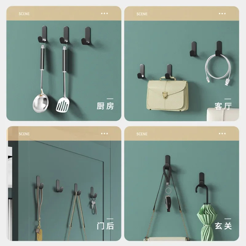 Multi-purpose Wall Organizer Hook Behind-door Key Cloth Hanger Hook Bathroom Robe Towel Holder Rack Kitchen Hardware Shelf Hook