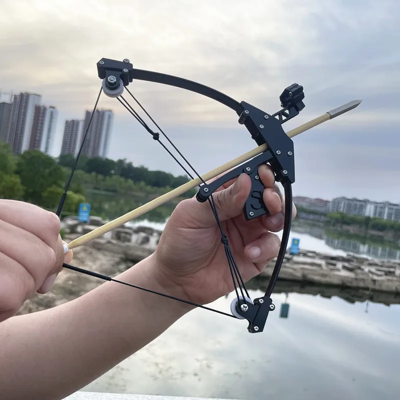 

New Mini Composite Bow Archery Short Axis Triangle Bow Powerful Bow and Arrow Creative Toys Outdoor Archery Competitive Shooting