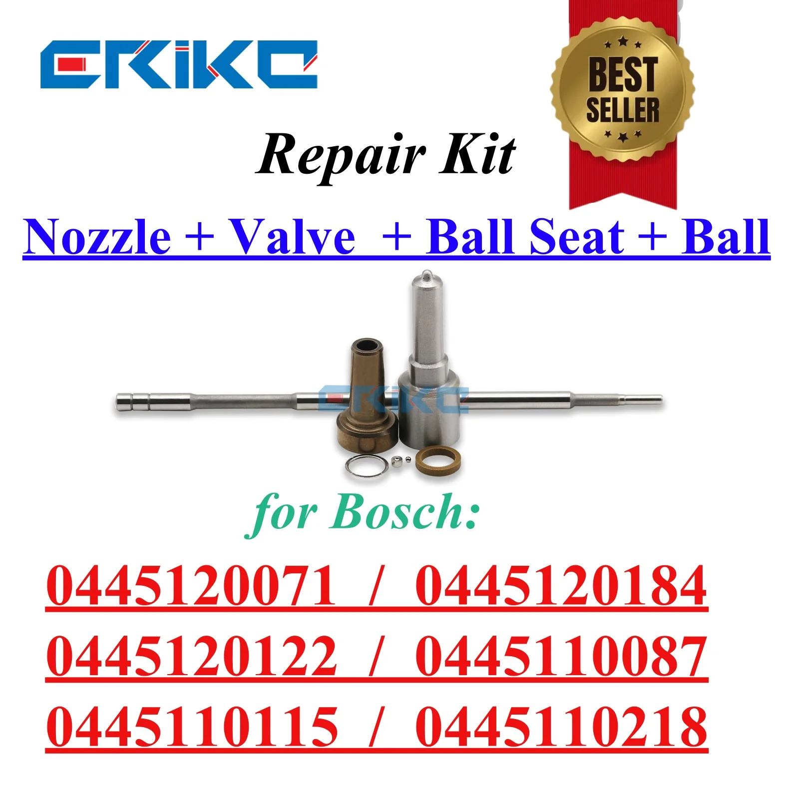 

0445120071 0445120184 CR Injector Repair Kit Nozzle +Valve for Bosch 0445120122 0445110087 0445110115 0445110218 Injection