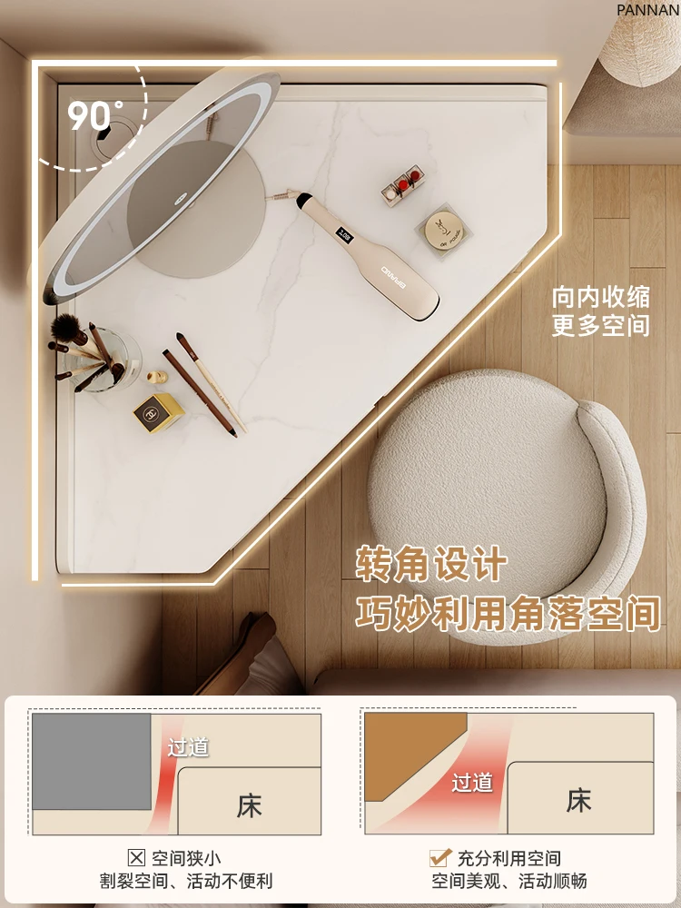 Corner triangle computer desk integrated modern simple mini bedroom makeup table
