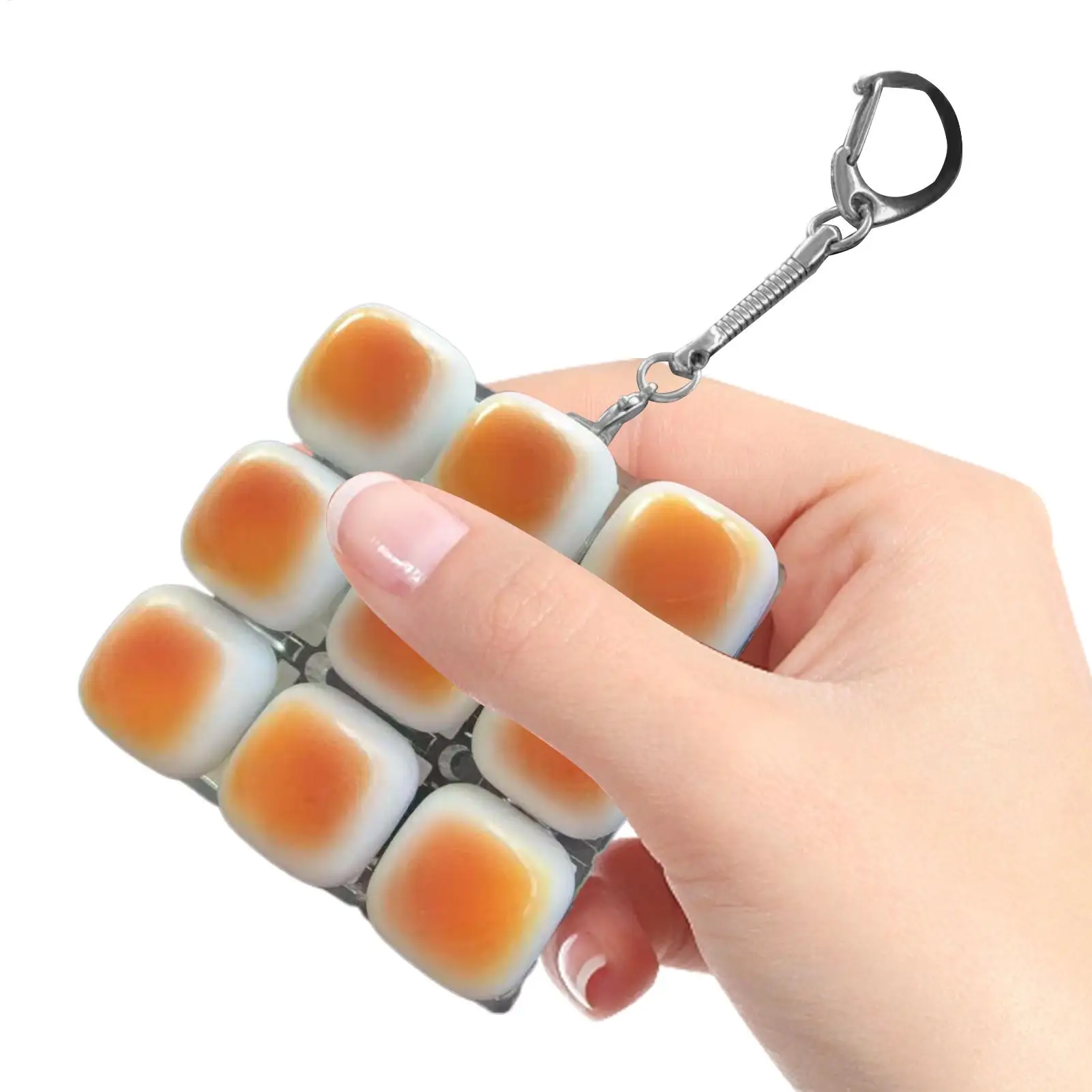 Bread Keycap Stress Relief Clicker Keychain Mini Mechanical Keyboard Button Keyring Pendant Decompress Fingertip Keyring