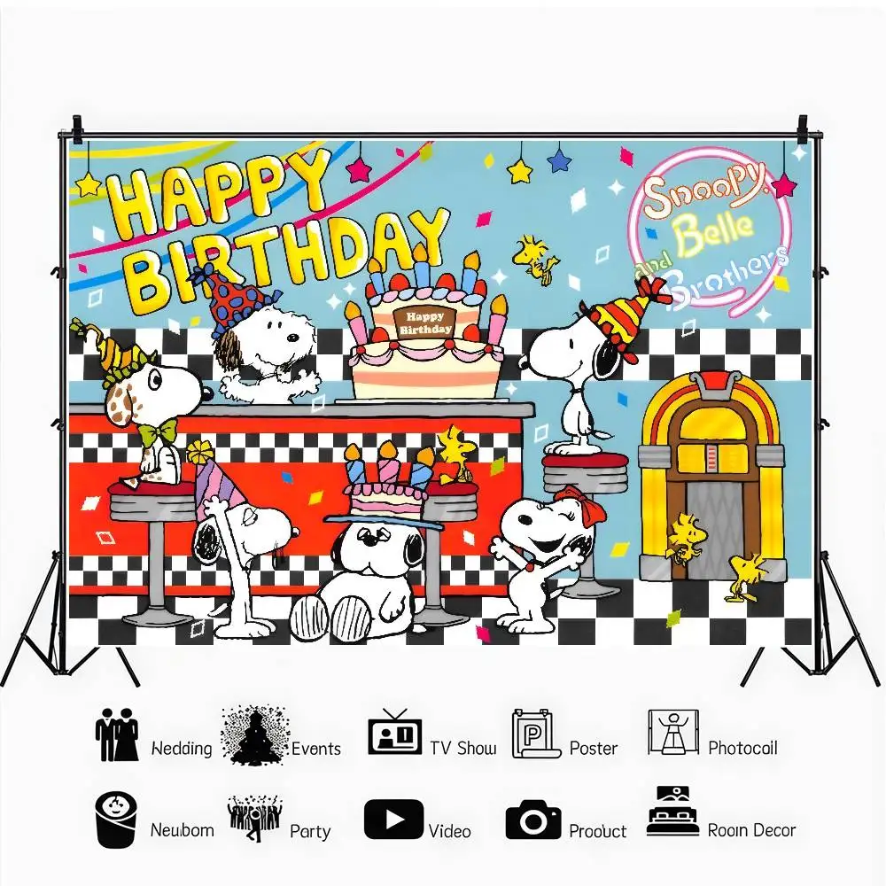 Fotografie-Hintergründe für Kindergeburtstage Kinderporträt-Fotohintergründe Kunst Cartoon S-Snoopys – Detail 5