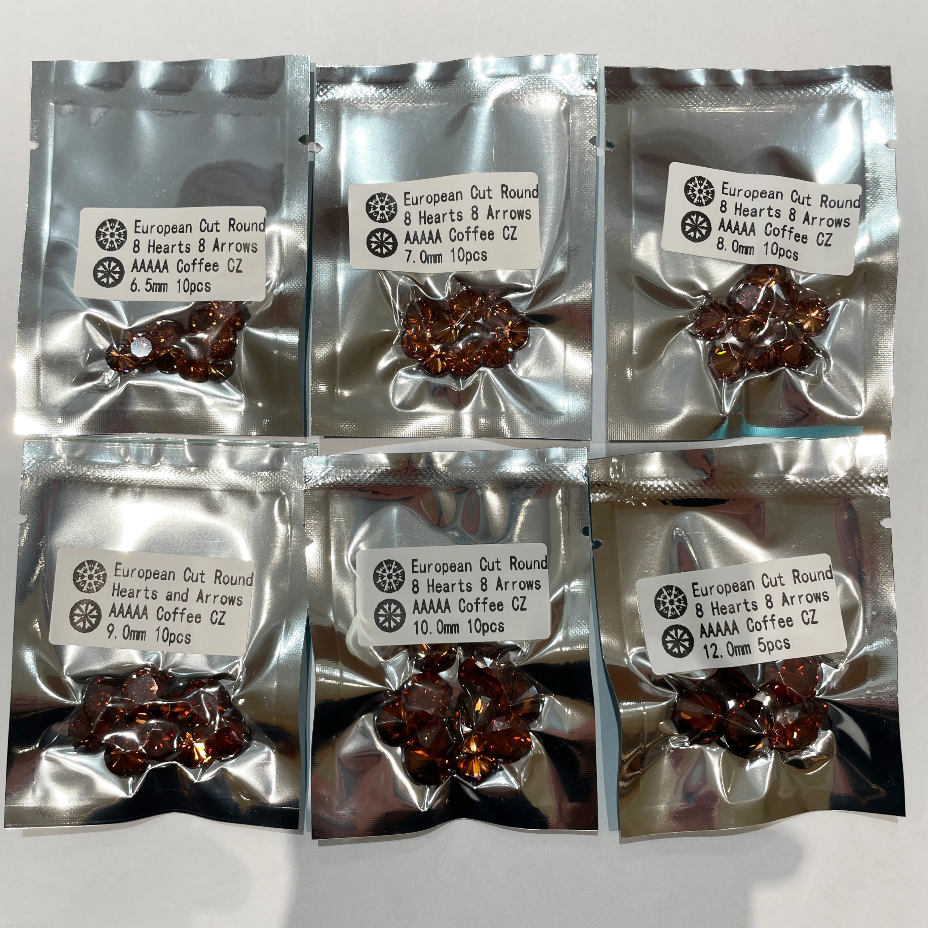 1.0~12.0mm 5A Coffee,Brown,Rhodolite High Colors Cubic Zirconia Stone Round Cut CZ Stone Synthetic Gems For Jewelry DIY Making