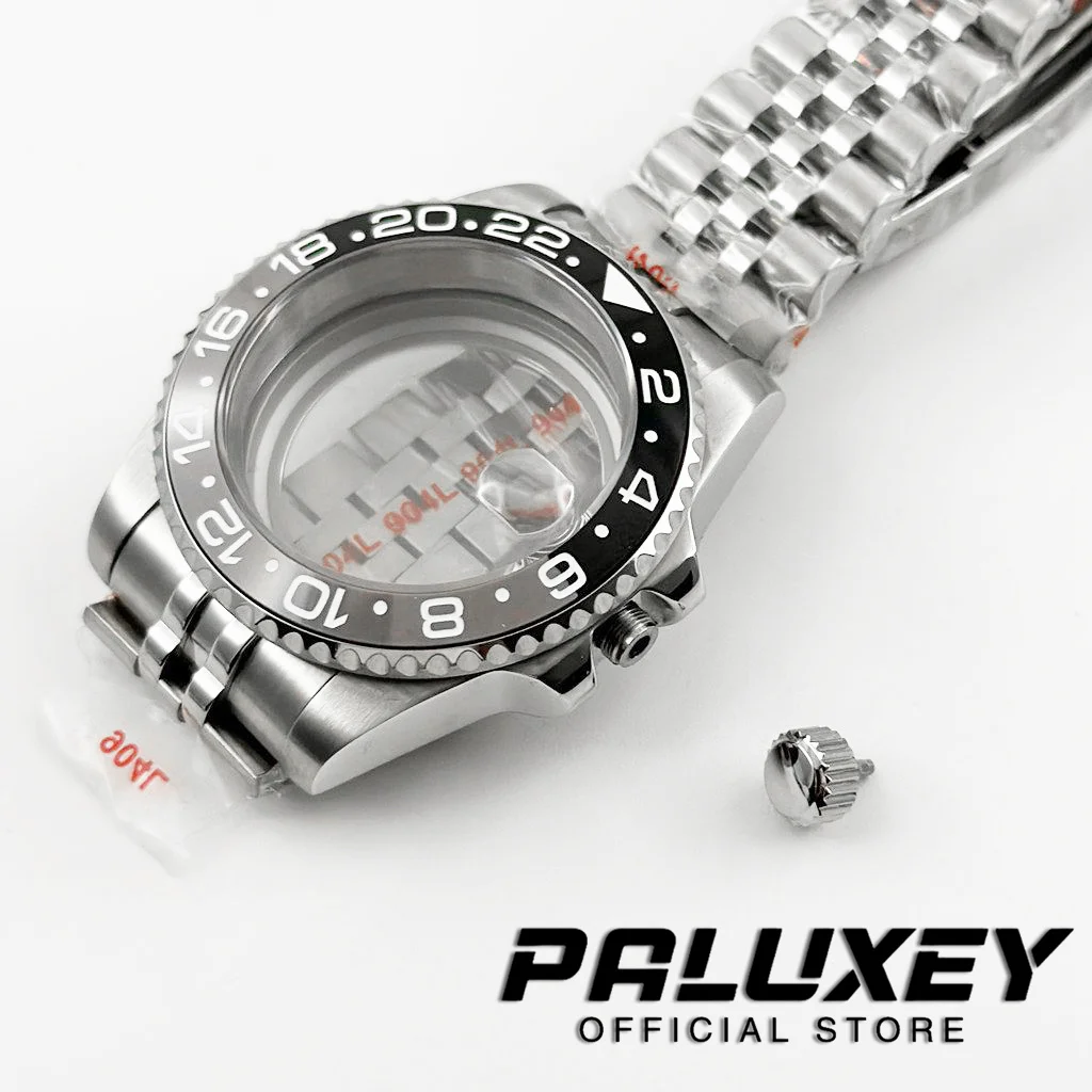 Высококачественный 40 мм водостойкий черный серый цвет GMT подходит для NH34 NH35 NH36 ETA2824 движение фонарь фонарик скользящая застежка