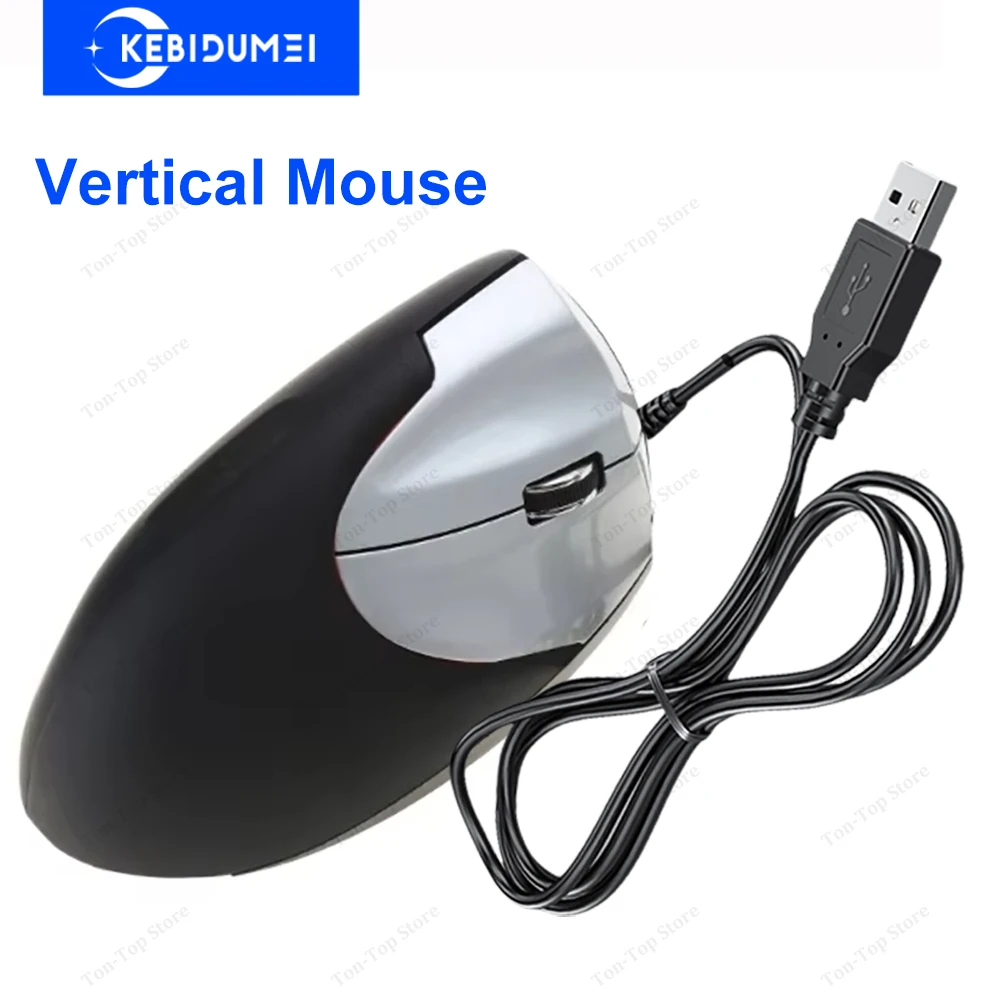 

Вертикальная мышь, проводная USB-мышь, бесшумная бесшумная мышь, эргономичная мышь, офисная оптическая мышь для ПК, компьютера, ноутбука, рабочего стола