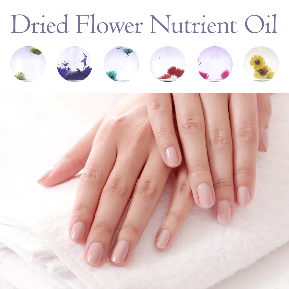 15ml Nail Care Oil Treatment Nutritious Gel Polish Dried Flowers Softener Nutritional Cuticle Oil Edge Repair Nail Art Tool