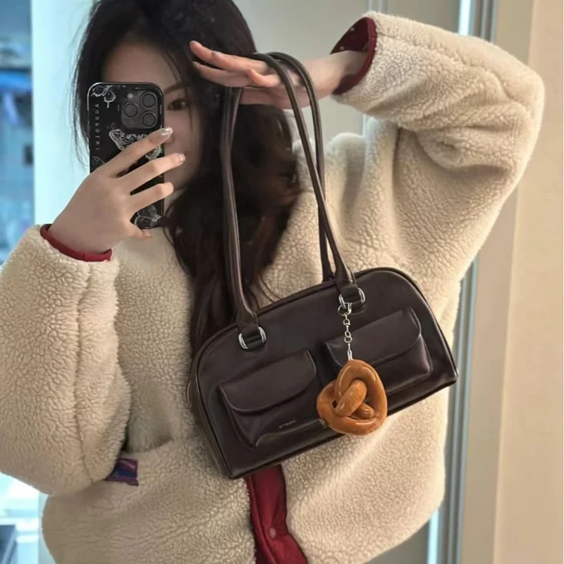 

2025 New Bowling Bag, Popular Underarm Bag, Large Capacity Single Shoulder Three-dimensional Bag, Horizontal Square Handbag