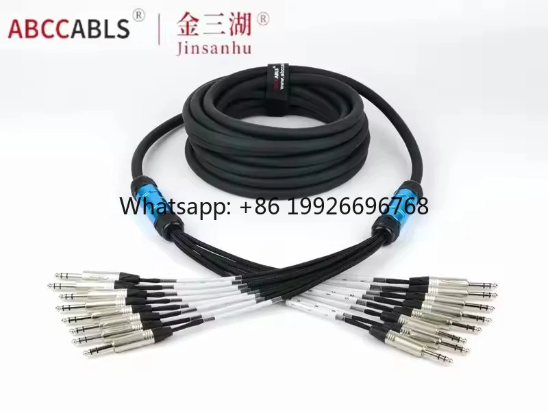 

ABCCABLES 8 Channel TRS Audio Snake Cable, Balanced 1/4" Multi-Core Mic Line for Live Sound & Studio Recording