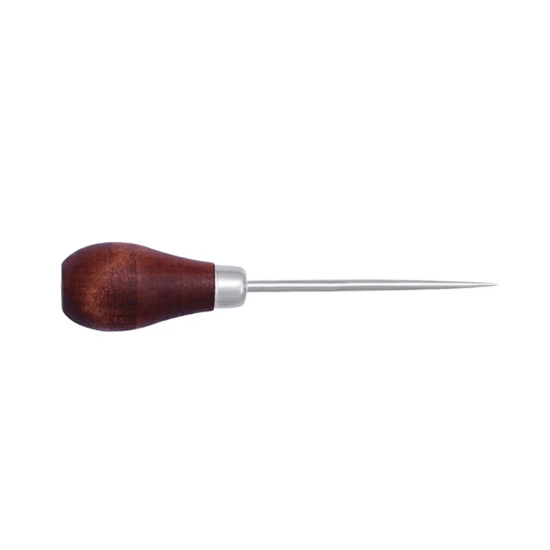 DIY Wooden Handle Awls Leather Tent Sewing Awl Shoes Repair Tool Hand Stitcher Leather craft Awl Punch Hole Leather Tools