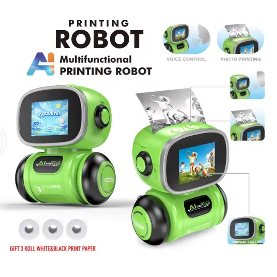 Multi Functional AI intelligent Voice Printer Robot APP Controls Multiple image Modes Switchable Photo Printing Robot Smart Toys