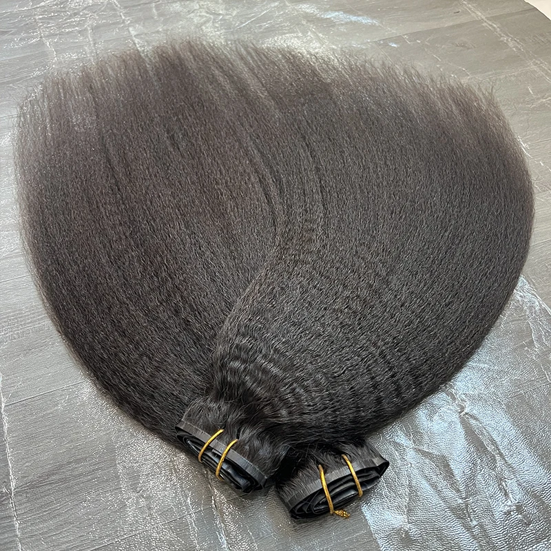 الخام غير المجهزة غريب مستقيم كليب في شعر مستعار بشري 100% مشبك شعر الإنسان في الشعر التمديد 100 جرام 7 قطعة/المجموعة كامل الرأس