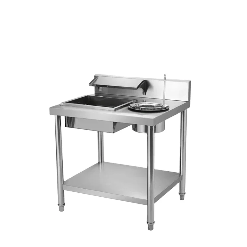 800 Commercial Powder Manual Bread Coating Table Removable Burger Fried Chicken Shop Thickened Stainless Steel Machine