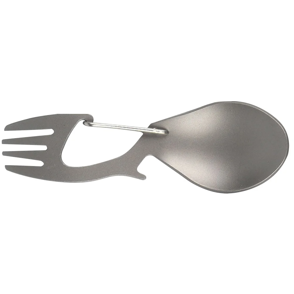 Spork Outdoor Storage Camping Supply Spoon Fork Combine Portable Utensils Titanium Metal Spoons Gear Travel