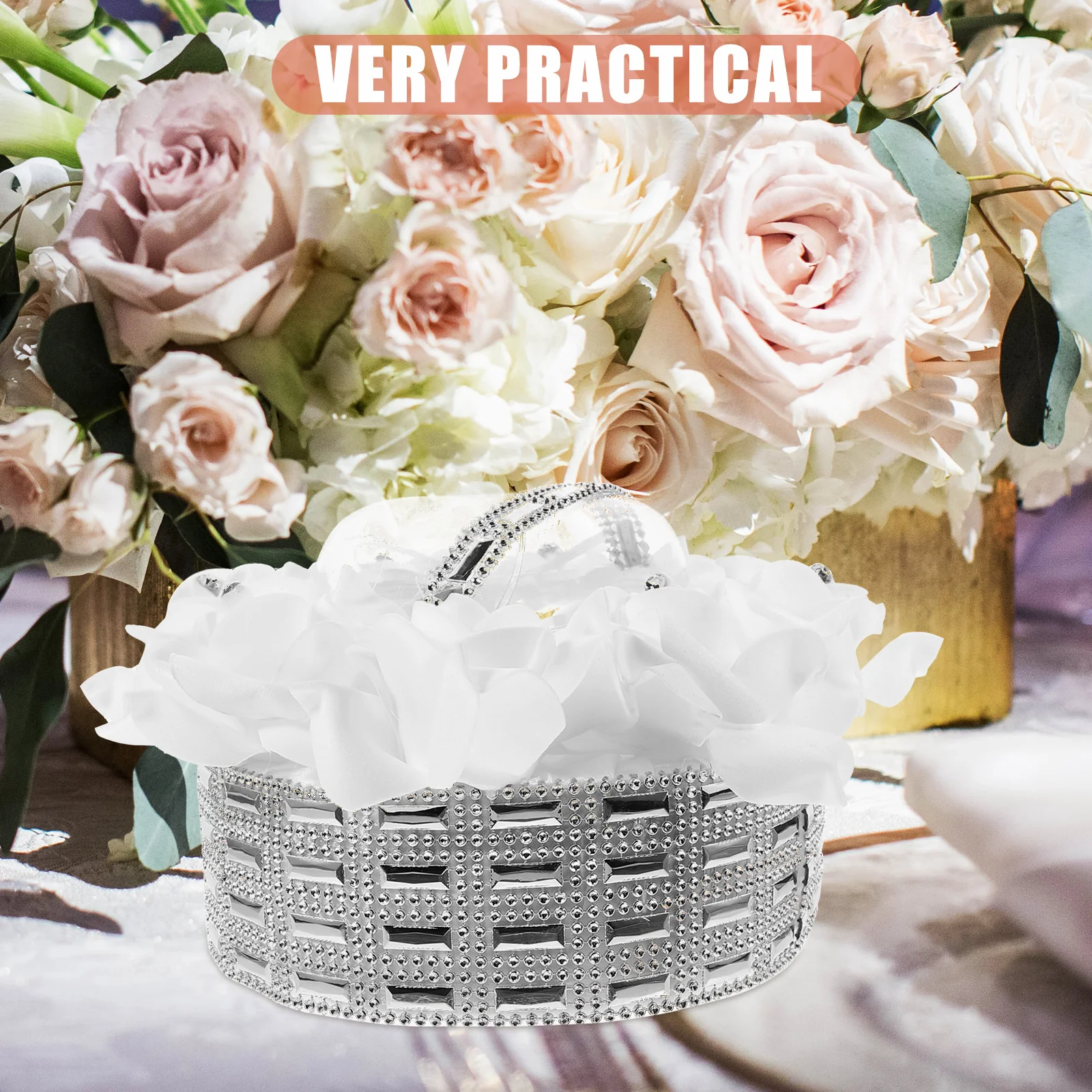 

Heart Shaped Simulation Flower Wedding Ring Box Romantic Proposal Ring Holder for Wedding Engagement Jewelry Gift Box