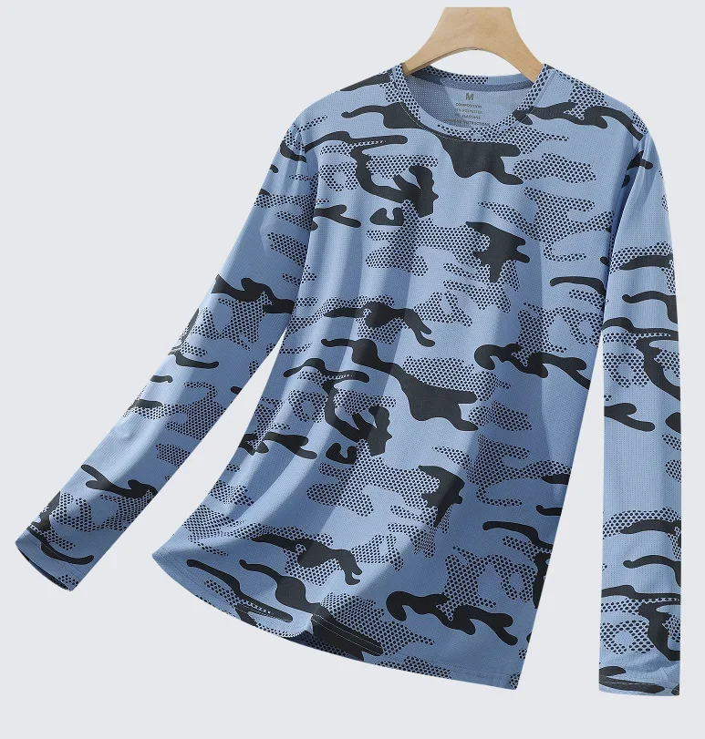Tarnmuster bedruckte Herren-T-Shirts, Sommer, lässiges Herren-Oberteil, Laufen, Fitness, Herren-Langarmshirt, Outdoor-Mode, Herren-Sport-T-Shirt – Detail 12