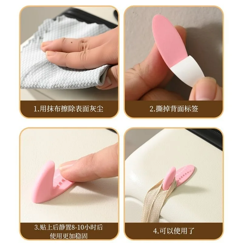 2/12 قطعة مقبض حقيبة هوك شماعات الأمتعة ملصق قوي لاصق لتعليق مفتاح حامل السنانير في الهواء الطلق المحمولة DIY التبعي