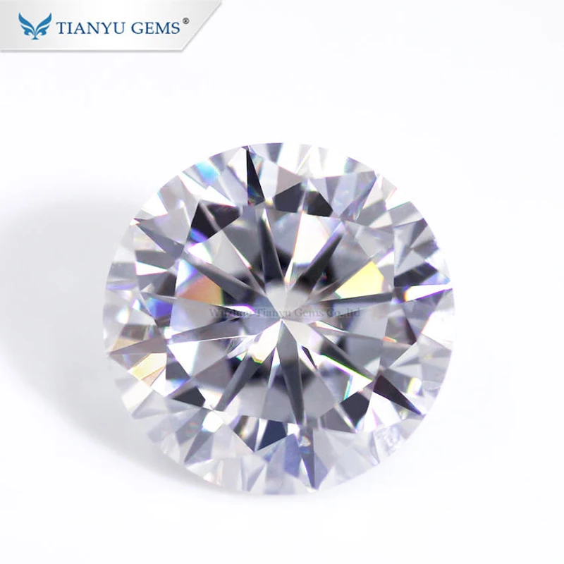 Tianyu Gems Round Cut Loose Moissanite Diamond D Color 0.5ct-3ct Lab Created Diamonds Custom Gemstone for Jewelry Making