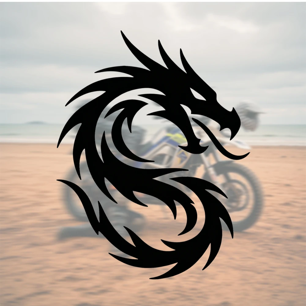 Black Tribal Dragon Vinyl Decal Sticker Car Auto Bumper Decoration Flame Design Waterproof Garage Wall Art
