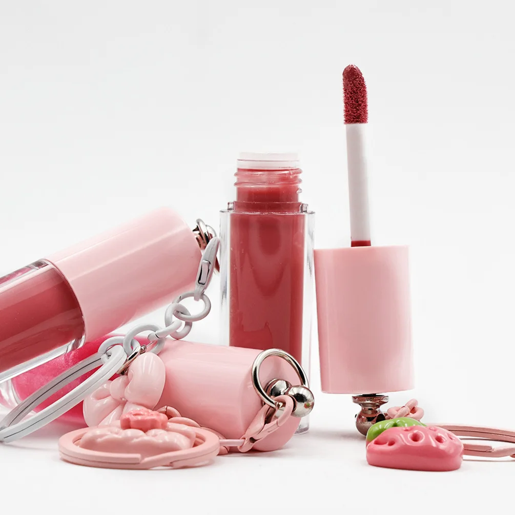 5ml Keychain Lip Gloss Custom Logo Bulk Moisturizing Natural Glossy Shimmer Matte Long-lasting Waterproof 202 Colors Makeup