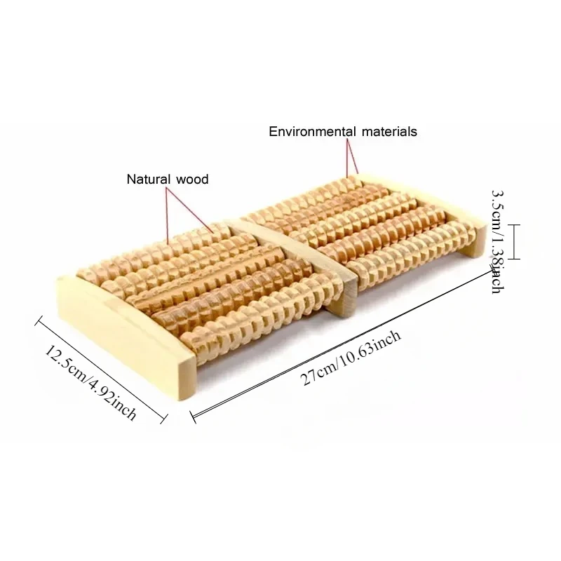 5 صف خشبي تدليك القدم الأسطوانة العلاج بالابر الزناد نقطة الاسترخاء الألم الإجهاد الإغاثة شياتسو الأسطوانة مدلك قدم أدوات العناية