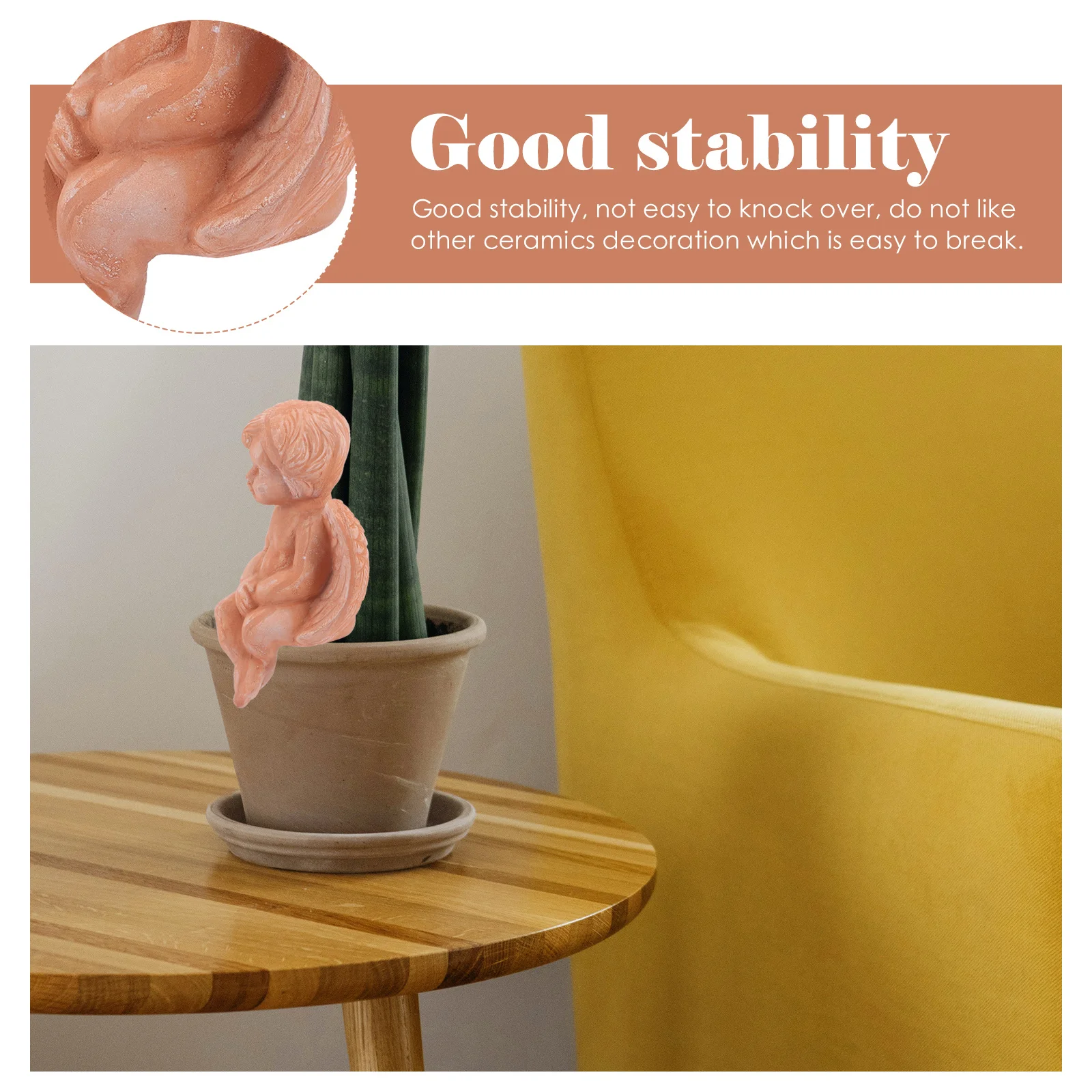 

2Pcs Pottery Angel Sculpture Home Garden Decor Flowerpot Adornment Gift Adornment Adorable Angels Statues