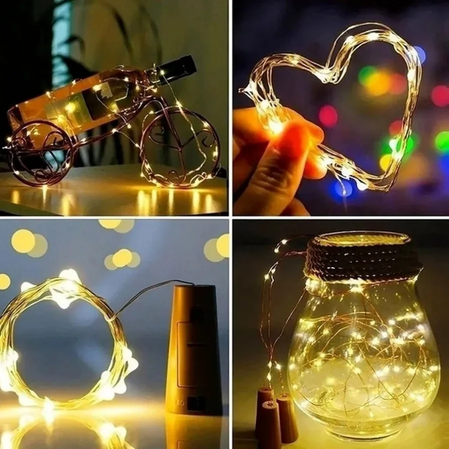 1pcs Wine Bottle Lights With Cork LED String Lights Battery Fairy Lights Garland For Christmas Party Wedding Decoration