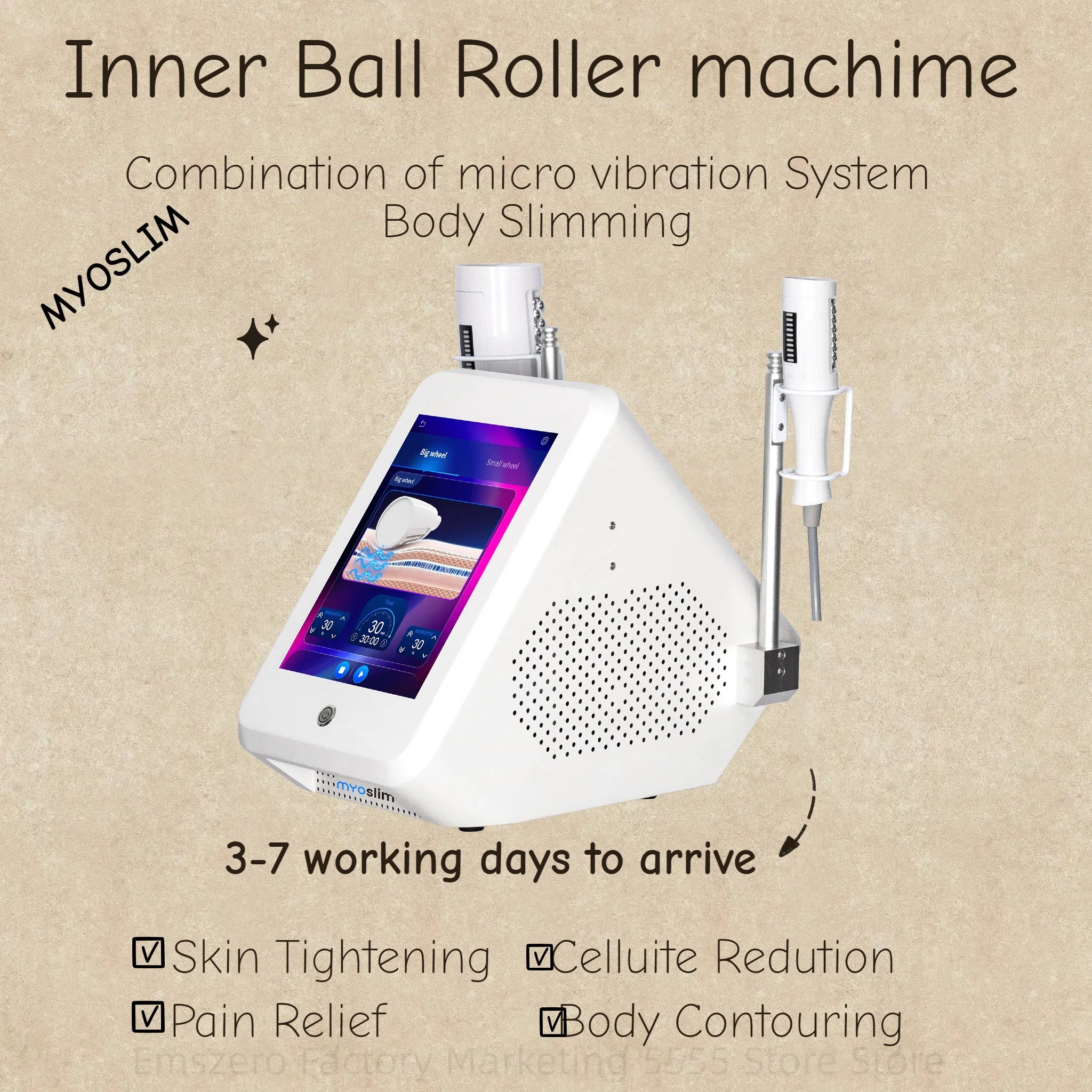 

Professional EMS Body Sculpt Machine 2 in 1 Muscle Stimulation Roller Massage Fat Burner for Body Slimming Care Home Use.