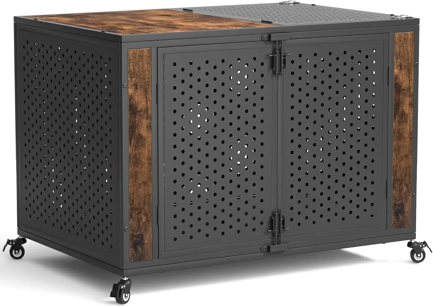 

42' Heavy Duty Dog Crate Furniture for Large and Medium Dogs, Enclosed Design with 0.5 inch Holes