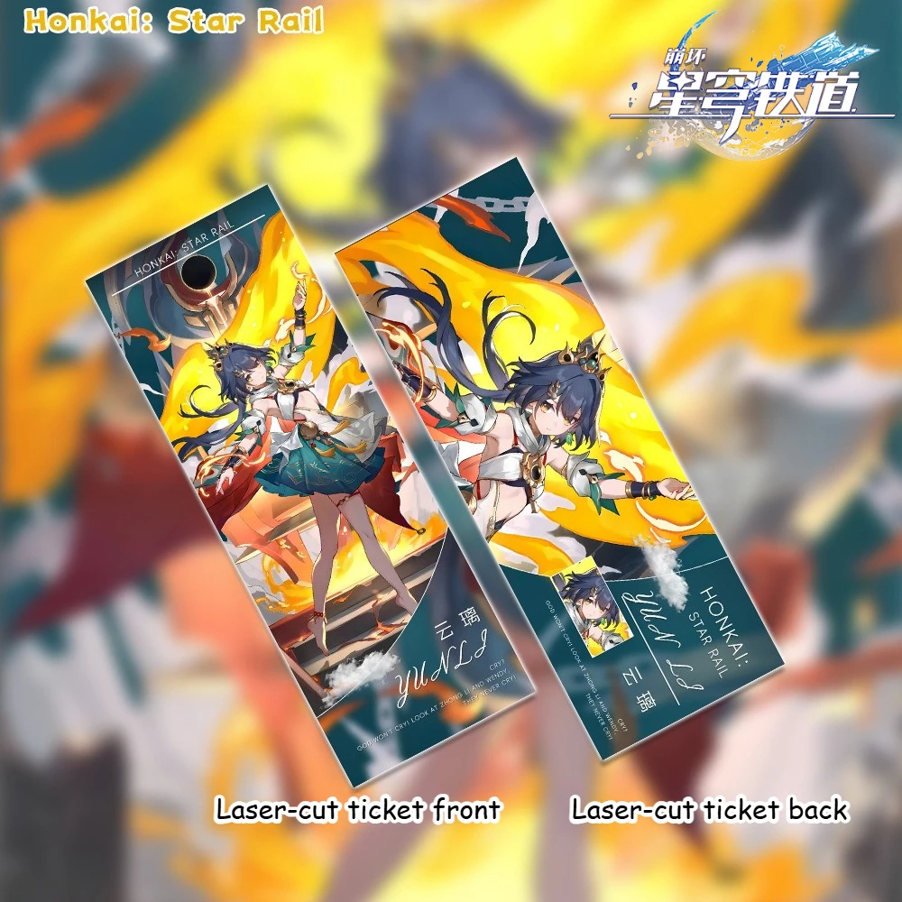 Honkai Impact 3rd: Railway Cloud Li Game Merchandise Laser Tickets Keychains Badges Small Cards Backpacks Clothing Decorations