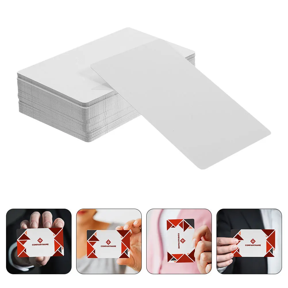 50Pcs Metal Business Card Blanks Aluminum Sublimation Ready DIY Cards for Nameplate Gift Card Custom Design Business Cards