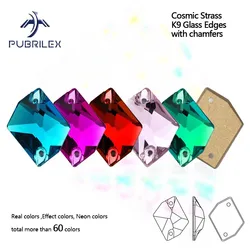 Pubrilex Cosmic Shape Sew On Rhinestones K9 Glass Crystal Strass Edge with Chamfers Rhinestones for Garment Jewelry Decoration