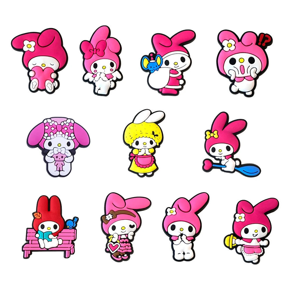 16/11PCS Cartoon Melody Shoe Charm Mix Wholesale PVC Decor Buckle Sandal Clog Bag wristband Detachable Waterproof To X-MAS Gift