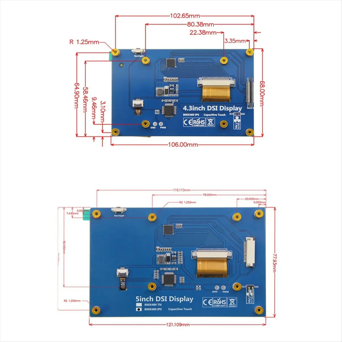 

[ABPO] For Orange Pi 5 Inch IPS Touch Screen, IMIPI Display Monitor Panel Suitable for Orange Pi 3B Boards 5 Inch