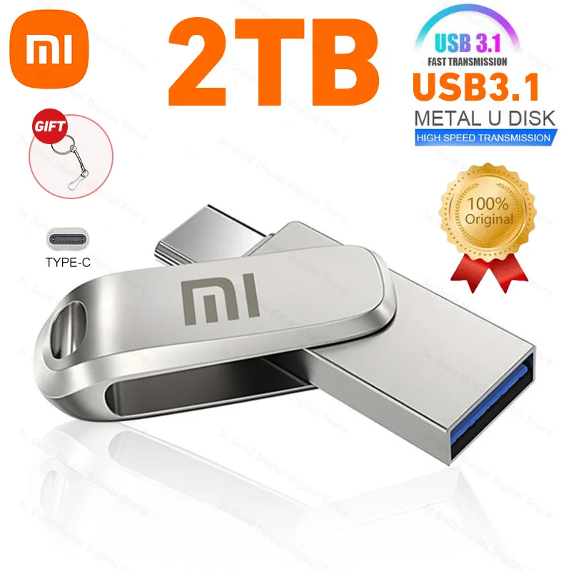 Xiaomi Usb 3.1 Originele U Drive 2-In-1 2Tb 1Tb 512Gb Type-C Interface Mobiele Telefoon Computer Wederzijdse Transmissie Usb Geheugen