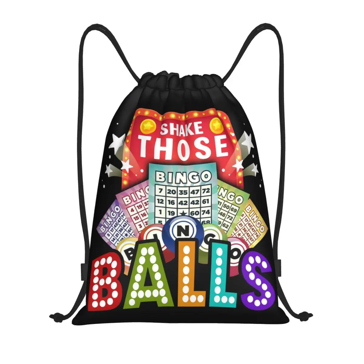 Shake Those Balls Bingo Drawstring Bags Men Women Foldable Sports Gym Sackpack Training Backpacks