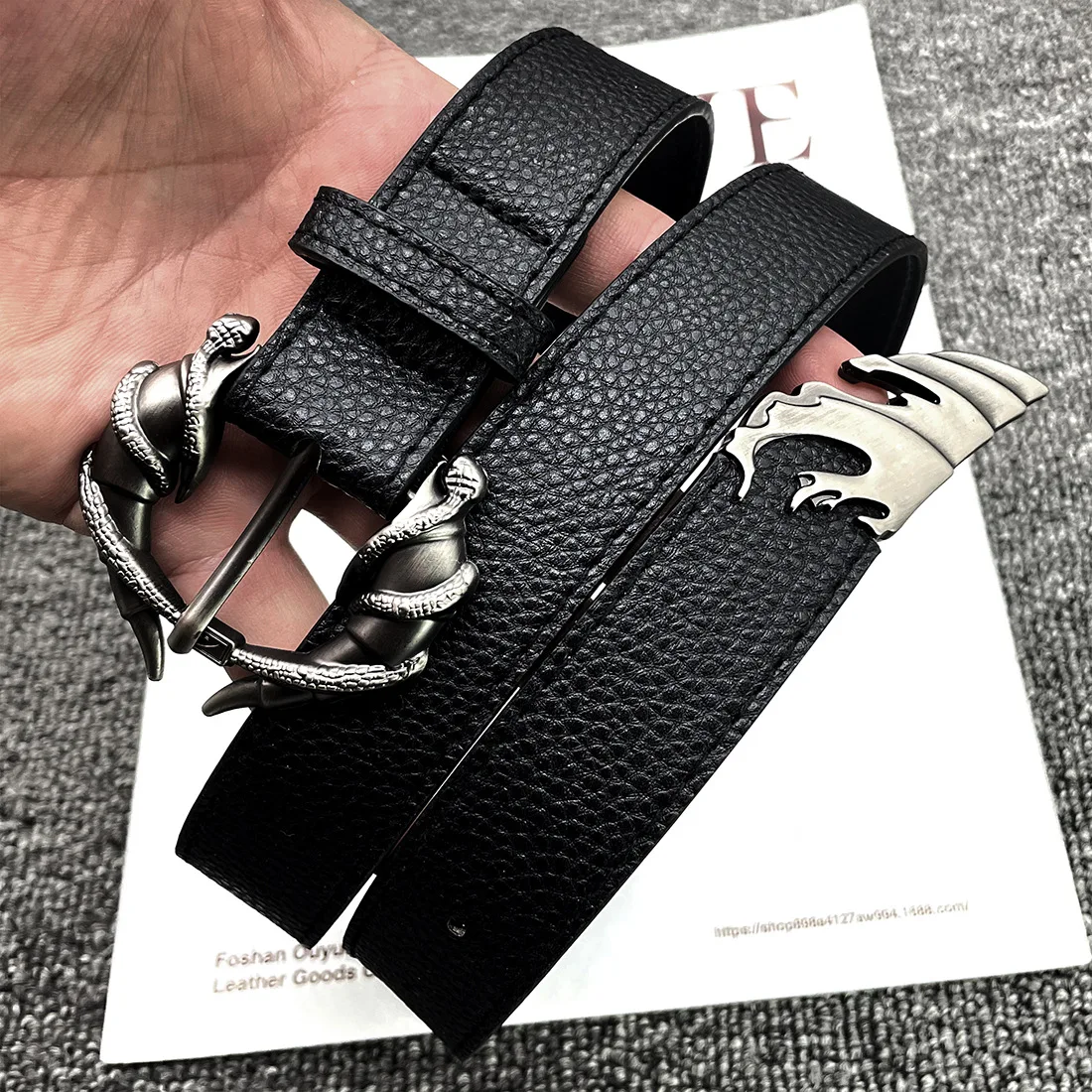 Gothic Y2K Women Men Belts Bull Horn Wrapped Waist Snake Dragon Claw Original Dark Design Belt Jeans Waistband 2025