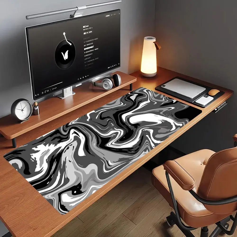 Anime Playmat Vibrant Swirl Multicolor Liquid Fluid Art Mousepad Large Size For Laptop Gaming Mat