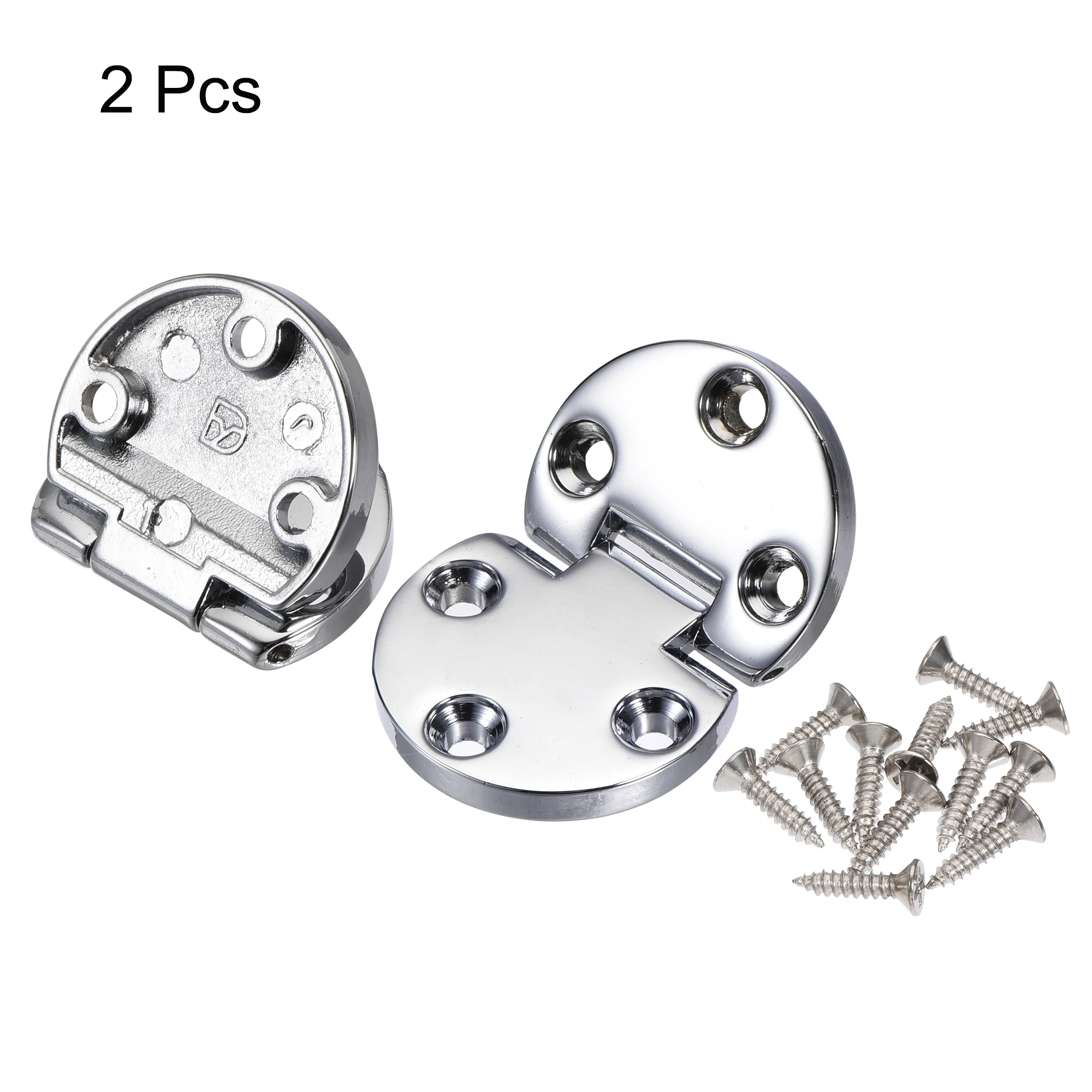 Uxcell 2Pcs 1.85x1.16inch Flip Hinges 90 Degree for Sewing Machine Folding Table with Screws Zinc Alloy Silver Tone