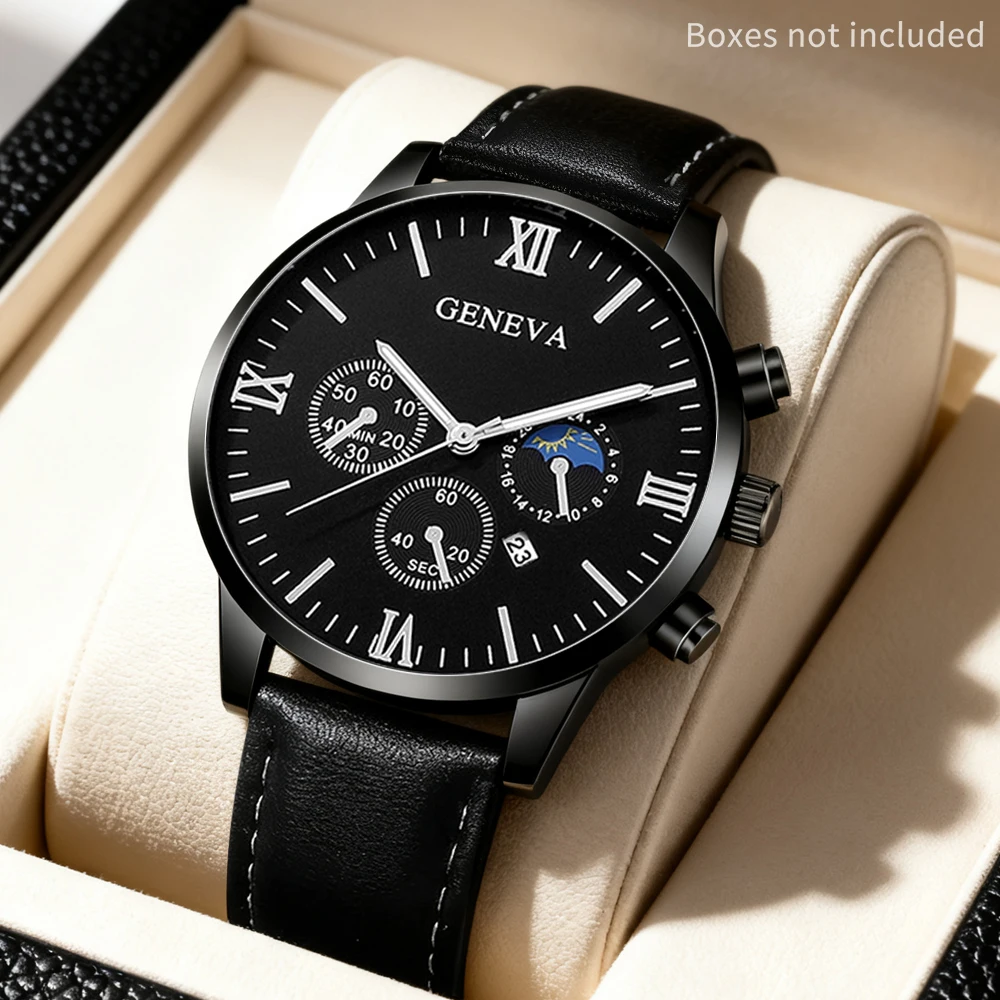 Herren Casual Herren Business Quarzuhr mit PU-Lederarmband